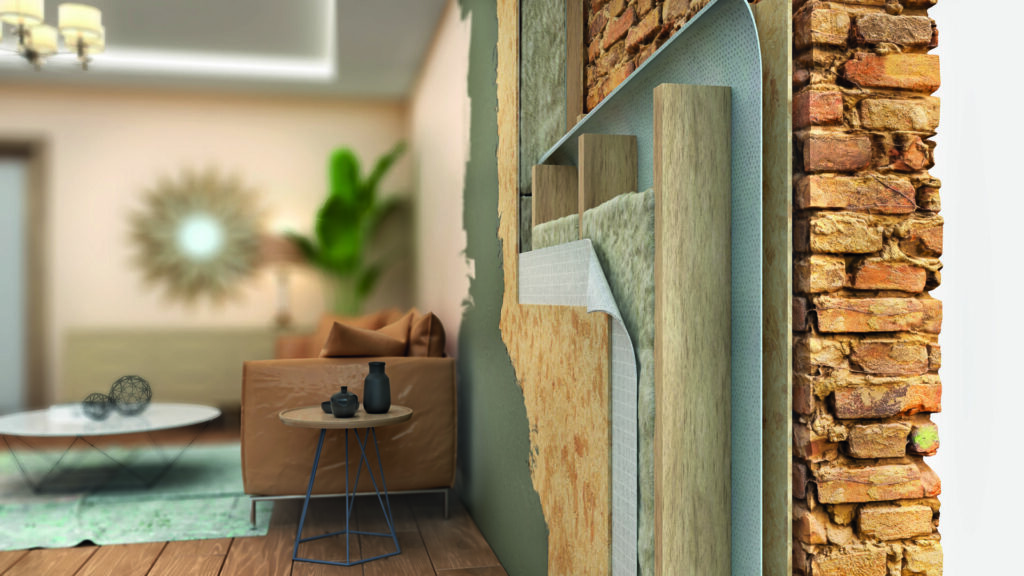 photo : Interior wall thermal insulating, 3d illustration