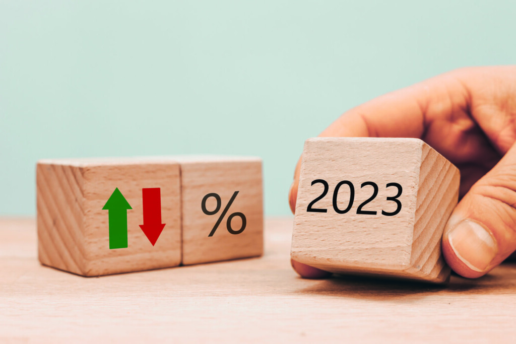 photo : Year 2023 business concept. Economic and financial analysis, int